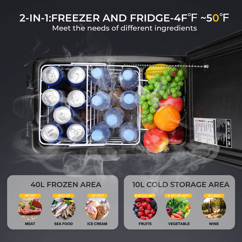 BougeRV 53 Quart Portable Fridge Car Freezer